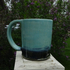 Turquoise and Deep Green Linen-textured Mug
