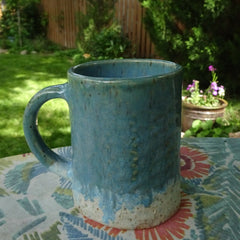 Handsome Mug in Blues and Cream