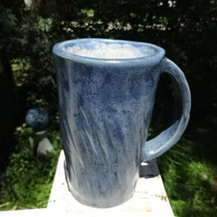 Smokey Blue Mug on Speck;ed Clay