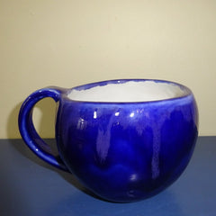 Royal Blue Mug with Drippy Glazes