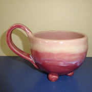 Round Mug in Pink Swirls and Ball Feet