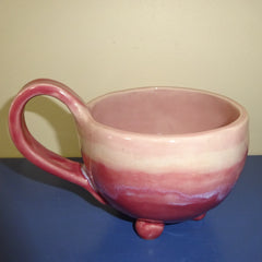 Round Mug in Pink Swirls and Ball Feet