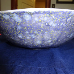 Soft Blue Gray Chip and Dip Bowl with Crystal Glaze