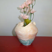 Soft Pink and Crystal Blue Vase/bowl