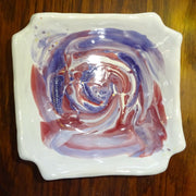 Small Bowl With Swirls of Purple and Grape Red