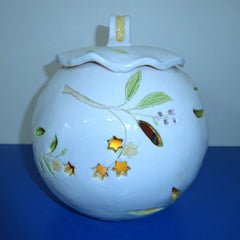 Round Lantern with Leaves and Flowers
