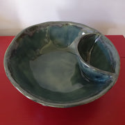 Chip and Dip Bowl in Deep Greens
