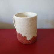 Speckled Clay Mug in Deep Rose and Snow