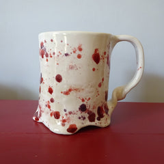 Fun Speckled Mug with Twisted Handle
