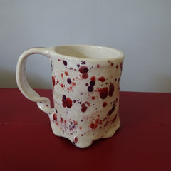 Fun Speckled Mug with Twisted Handle