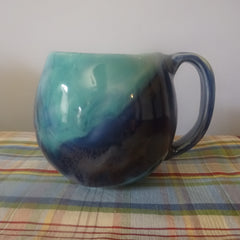 Round Mug in Blues and Turquoise