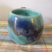 Round Mug in Blues and Turquoise