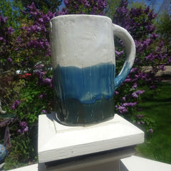 White, Blue, Green Mug with Texture