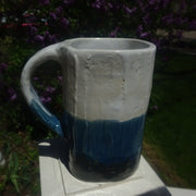 White, Blue, Green Mug with Texture