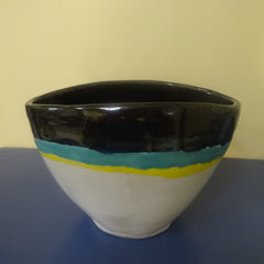 Contemporary Oval Bowl in Stripes