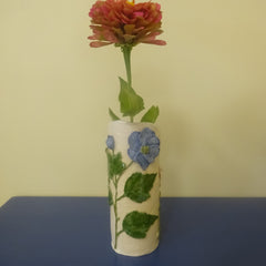 Blue and Pink Flowers Bud Vase