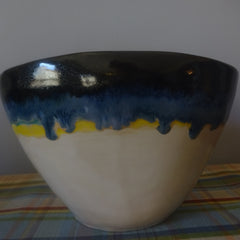 Contemporary Oval Bowl in Stripes