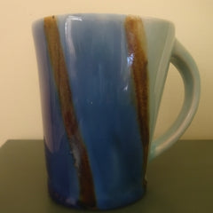 Multi-striped Mug in Blues and Greens