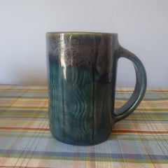Deep Green Mug with Dark Metallic Rim