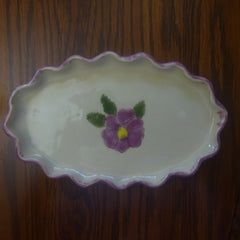 Serving Plate with Pretty Purple Flower