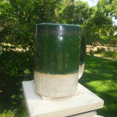 Green and Cream Textured Mug