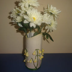Bud Vase with Yellow Trumpet Shaped Flowers
