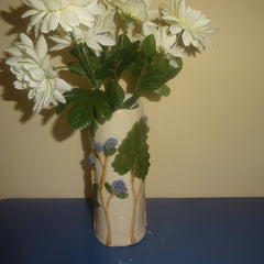 Bud Vase with Purple Fuzzy Flowers
