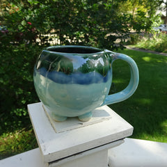 Round Mug in Blues, Greens and Aqua