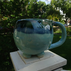 Round Mug in Blues, Greens and Aqua
