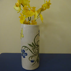 Bud Vase with Blue Flowers