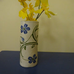 Bud Vase with Blue Flowers