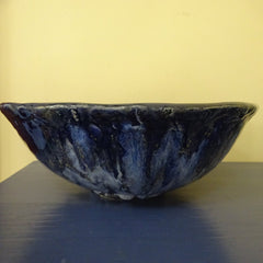 Large Bowl in Drippy Blue/green
