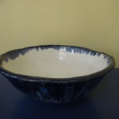 Large Bowl in Drippy Blue/green