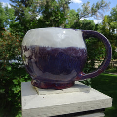Purple and Cream Textured Mug