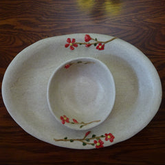 Beautiful Flowered Platter and Bowl Set