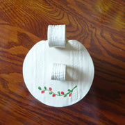 Creamy Lidded Jar with Leaves and Berries