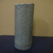 Snow Flake Bud Vase in Aqua