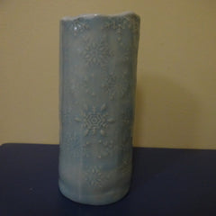 Snow Flake Bud Vase in Aqua