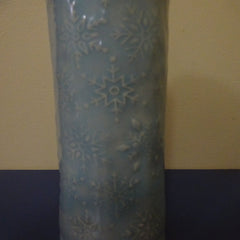 Snow Flake Bud Vase in Aqua