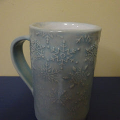 Tall Winter Mug with Snow Flakes