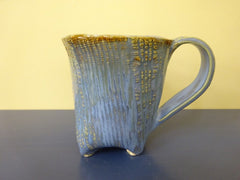 Footed Blue Mug with Texture