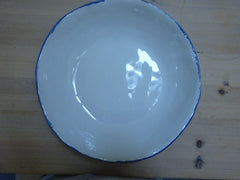 Snow and Green/blue Low Serving Bowl