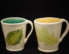 Leaf-imprinted Mugs