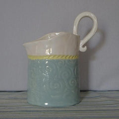 White and Sea Mist Small Pitcher