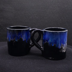Blue and Black Mug Set