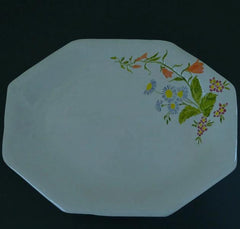 Octagonal Platter with Flowers