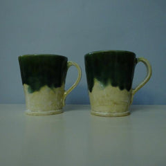 Green and Cream Mugs