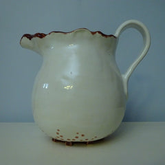 Deep Red and White Pitcher