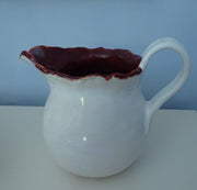 Deep Red and White Pitcher