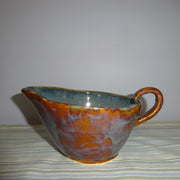 Sauce Pitcher in Rich Blues and Copper
